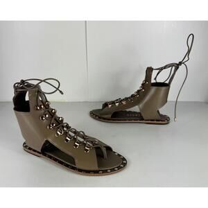 IVY KIRZHNER Women's Studded Leather Skylar Truffle Gladiator Sandals Size US 7